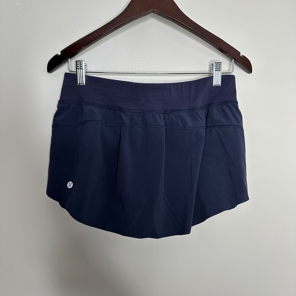 Lululemon Women's Final Lap Midnight Navy Running Skirt Shorts Athletic Skirt 6 - Picture 5 of 8